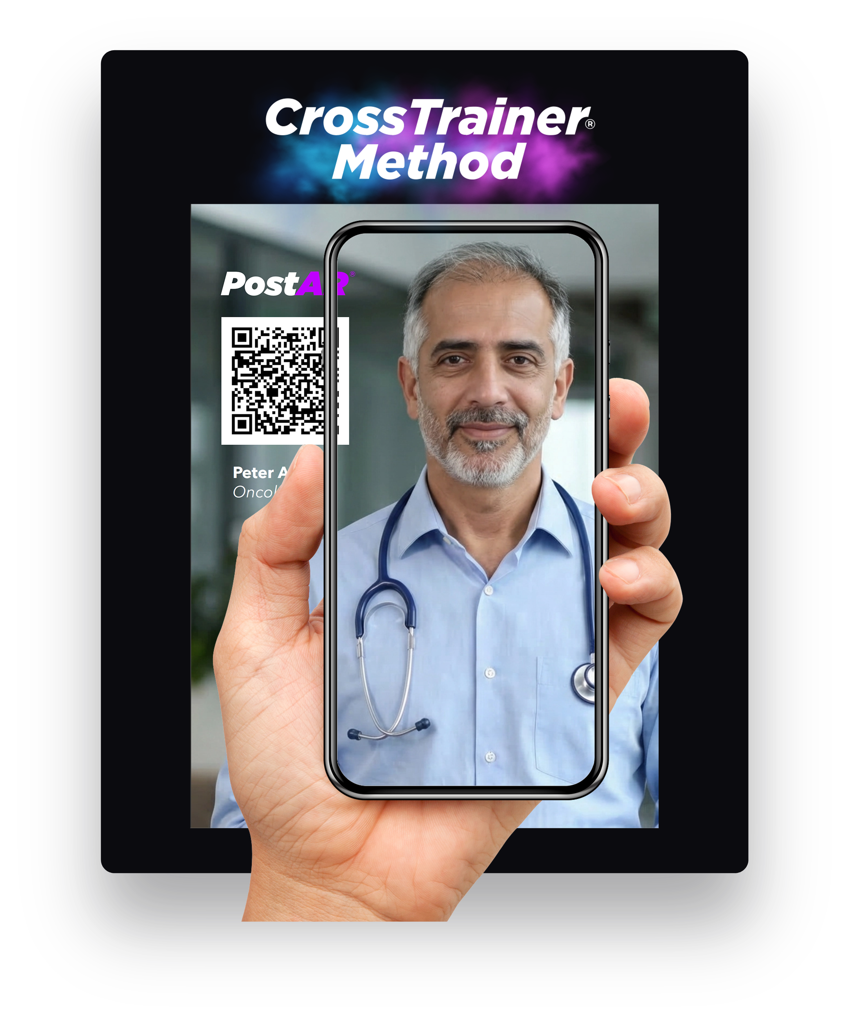PostAR: Peter Advani comes to life on a phone held up to a poster